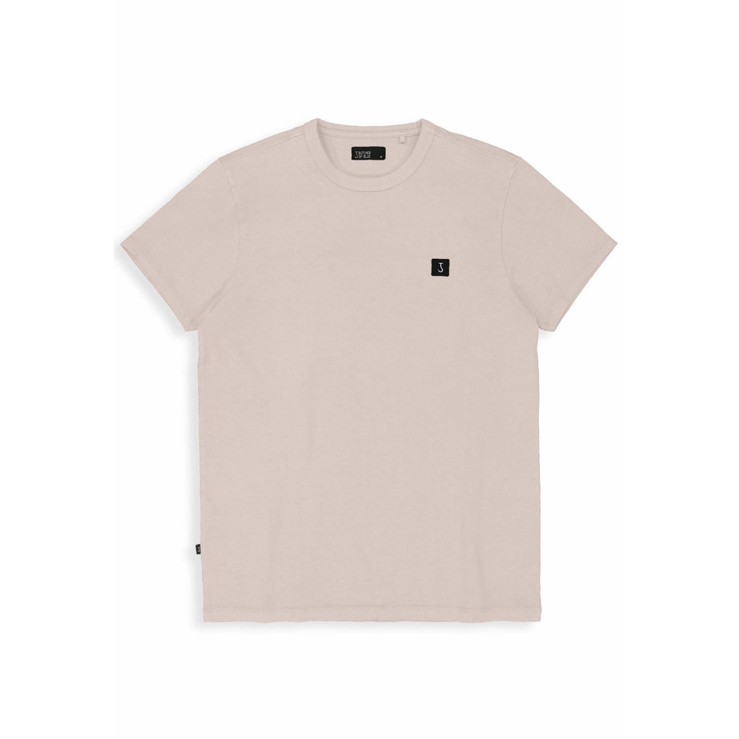 Butcher of Blue regular fit T-shirt Army met logo stone beige