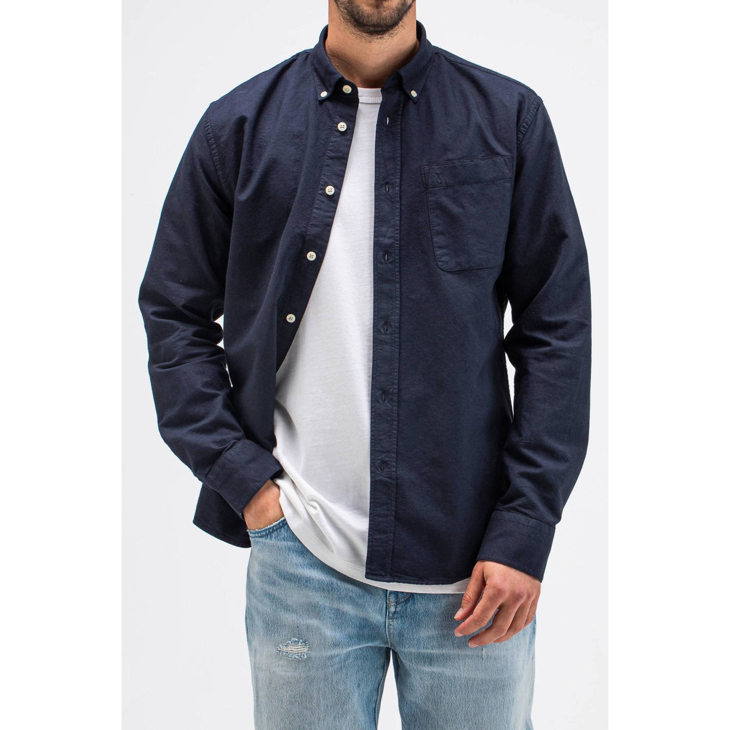 Butcher of Blue regular fit overhemd Aidan alaska blue