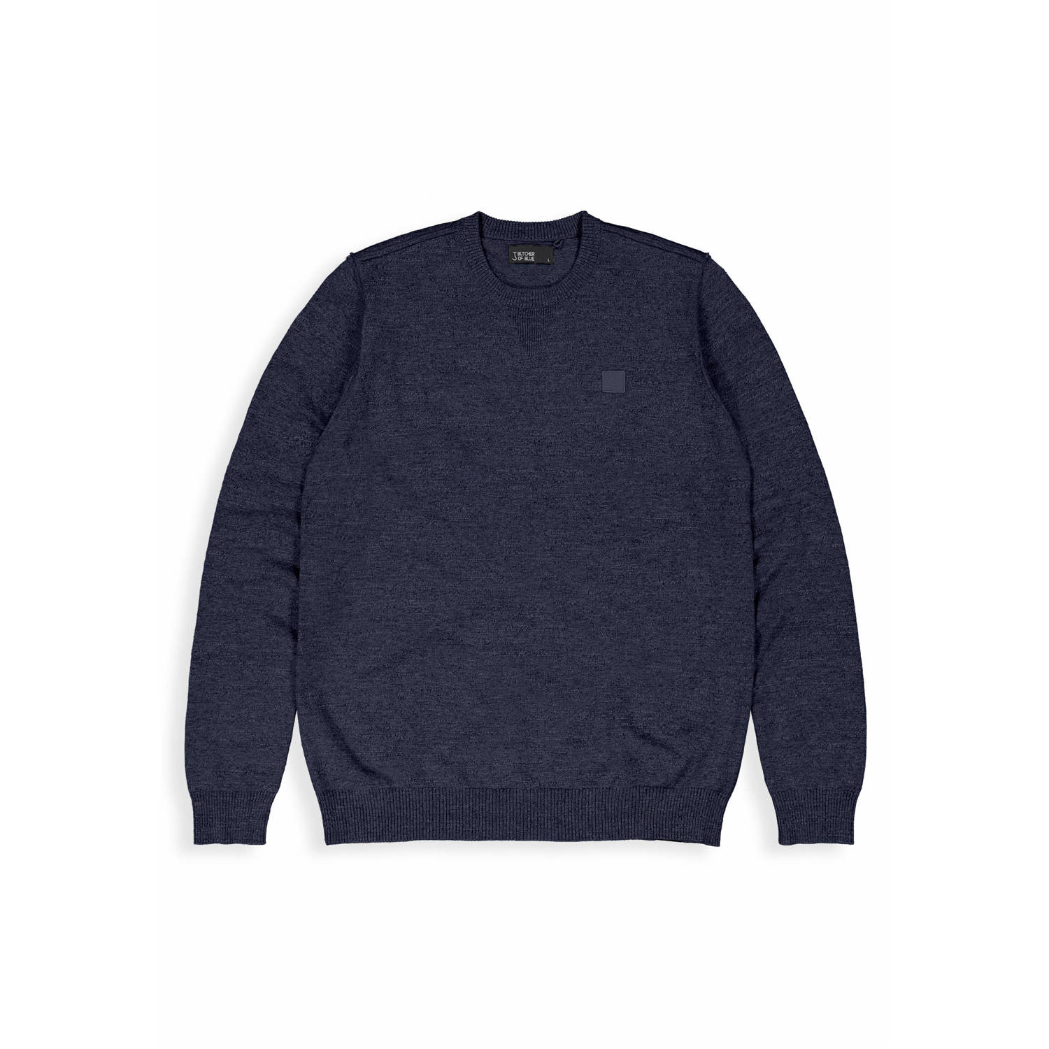 Butcher of Blue Blauwe Polo Lange Mouw Lt Clifden Crew Blue Heren