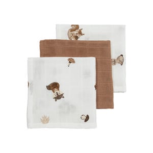 hydrofiel monddoekje Forest Animals 30x30 cm - toffee (set van 3)