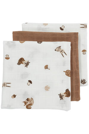 hydrofiele doek Forest Animals 70x70 cm - toffee (set van 3)