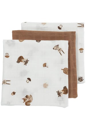 hydrofiele doek Forest Animals 70x70 cm - toffee (set van 3)