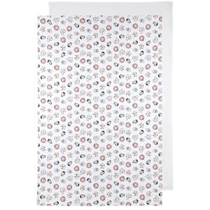 baby ledikantlaken Animal/Uni - 100x150 cm wit/multi (set van 2)
