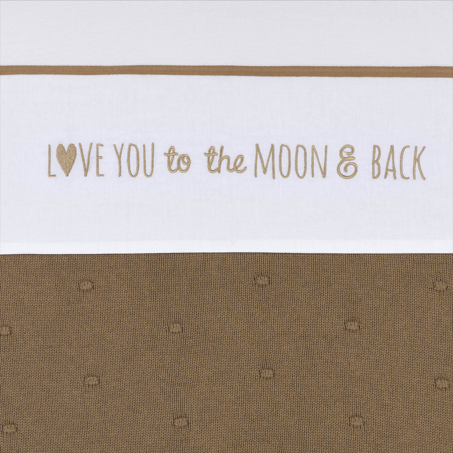 Meyco baby ledikantlaken 'Love you to the moon & back' toffee