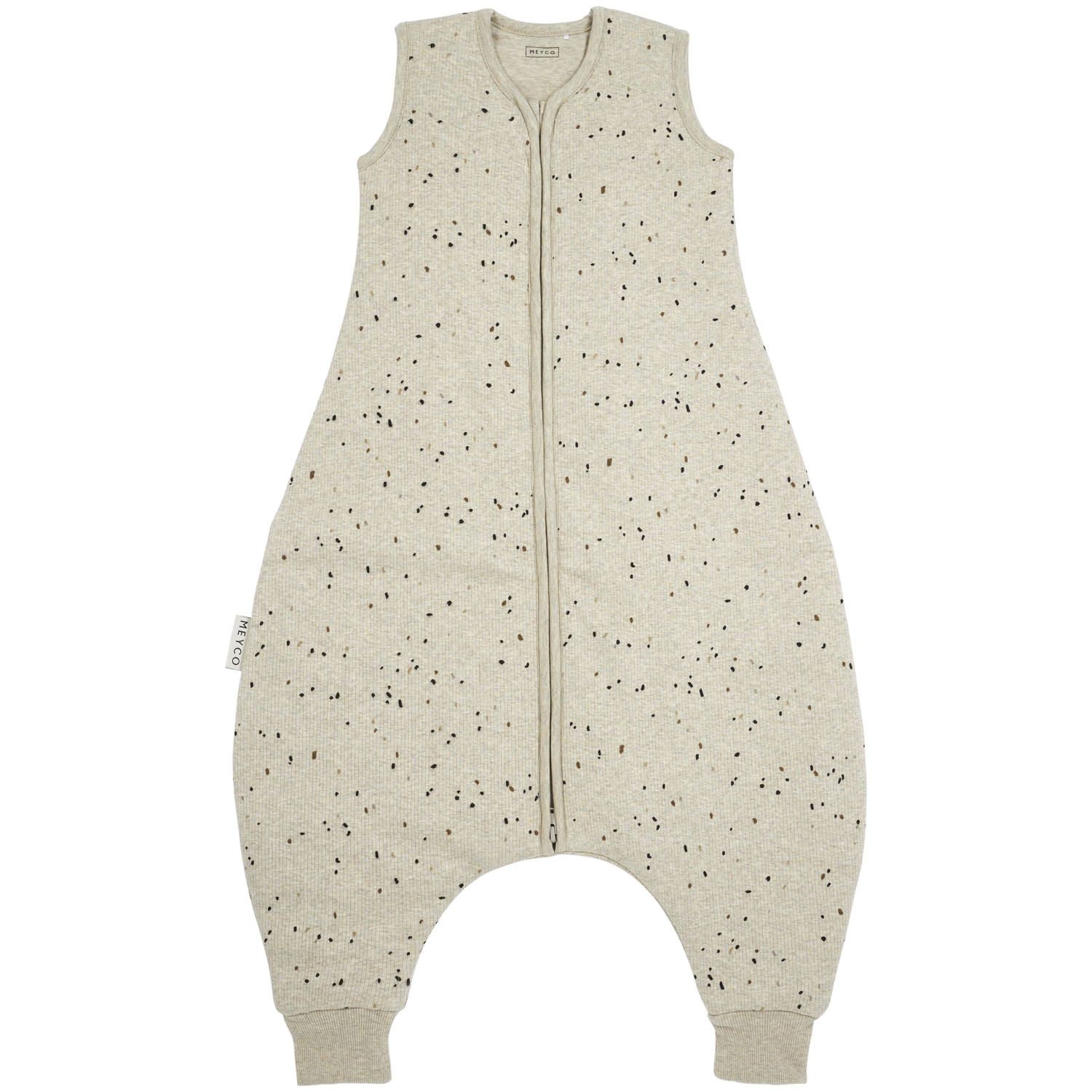 Meyco baby winter slaapoverall jumper Rib Mini Spot sand melange Babyslaapzak Beige 104