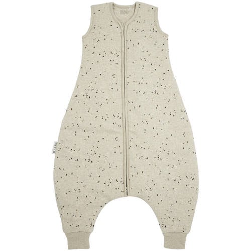 Meyco baby winter slaapoverall jumper Rib Mini Spot sand melange afbeelding