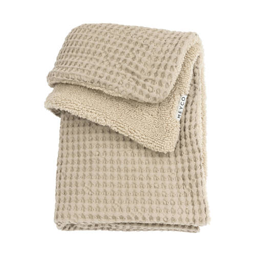 Meyco baby ledikantdeken wafel teddy sand afbeelding