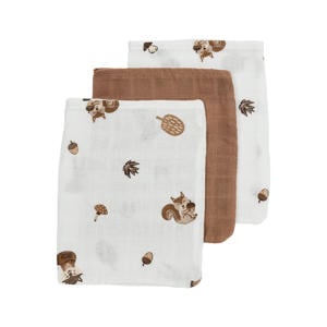 hydrofiel washandje Forest Animals - toffee (set van 3)