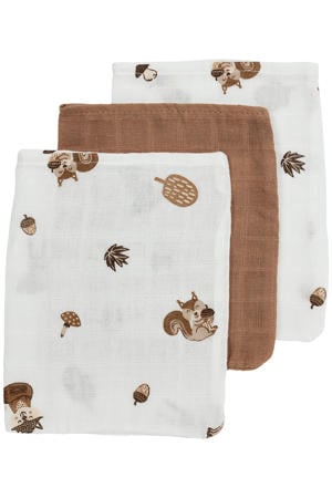 hydrofiel washandje Forest Animals - toffee (set van 3)