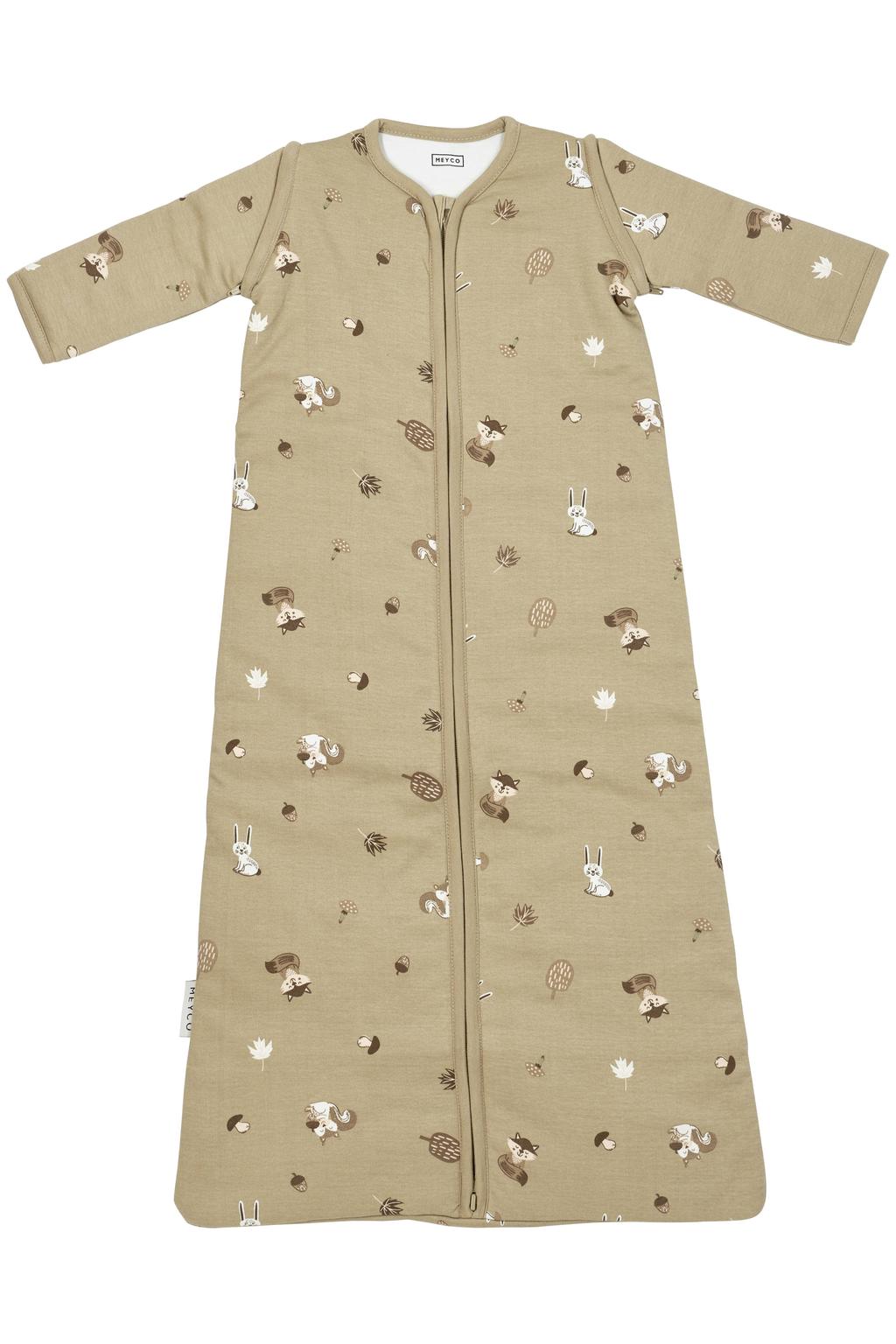 Meyco baby slaapzak met afritsbare mouwen Forest Animals sand