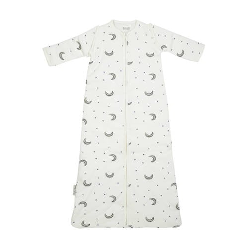 Meyco baby slaapzak met afritsbare mouwen Moon wit/indigo afbeelding