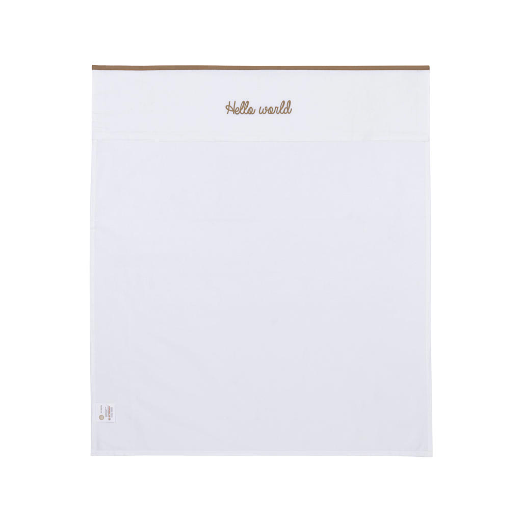 Meyco baby wieglaken 'Baby Hello World' taupe