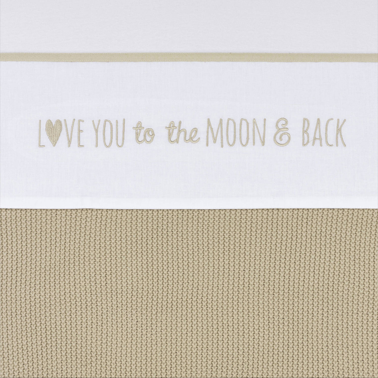 Meyco baby ledikantlaken 'Love you to the moon & back' sand