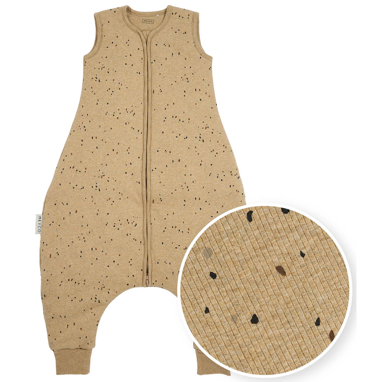 Meyco baby winter slaapoverall jumper Rib Mini Spot toffee melange