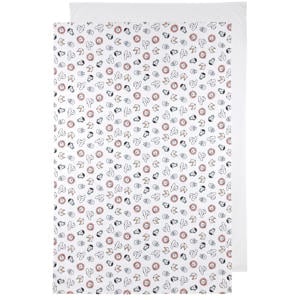 baby wieglaken Animal/Uni - 75x100c m wit/multi (set van 2)