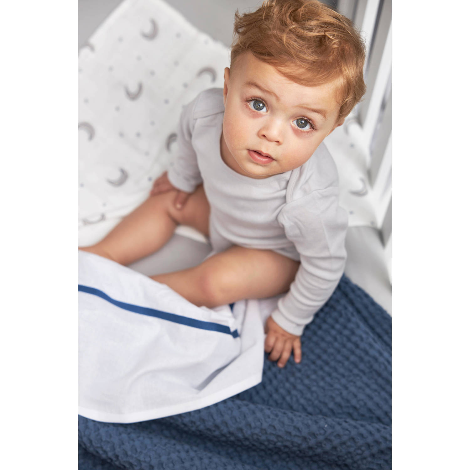 Meyco baby ledikantlaken Bies indigo