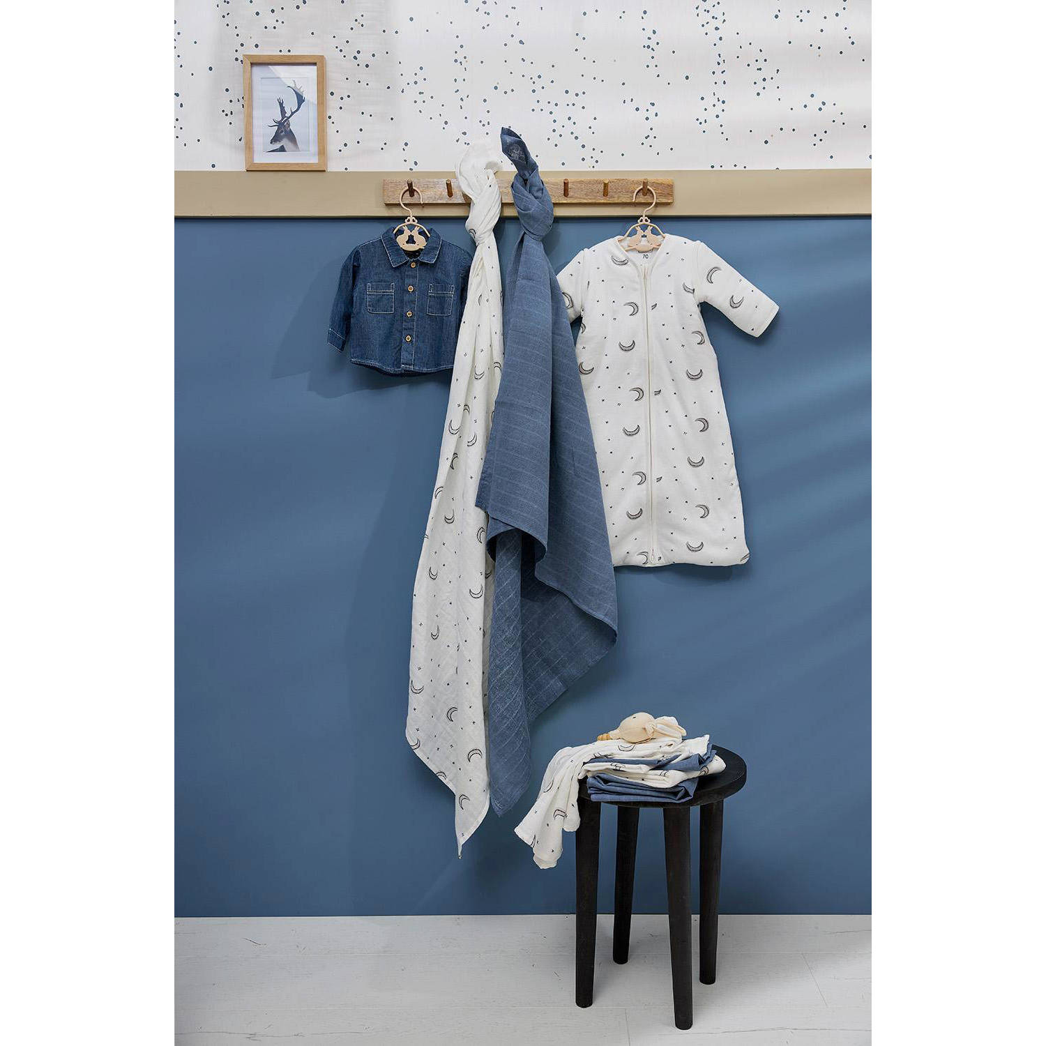 Meyco hydrofiel washandje Moon set van 3 indigo