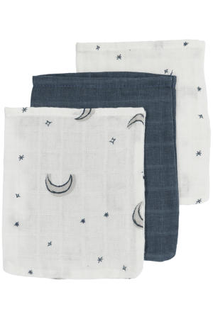 hydrofiel washandje Moon - indigo (set van 3)