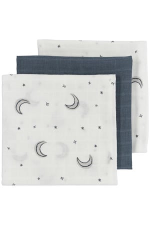 hydrofiele doek Moon 70x70cm - indigo (set van 3)