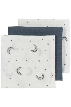 hydrofiele doek Moon 70x70cm - indigo (set van 3)