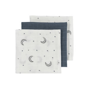 hydrofiele doek Moon 70x70cm - indigo (set van 3)