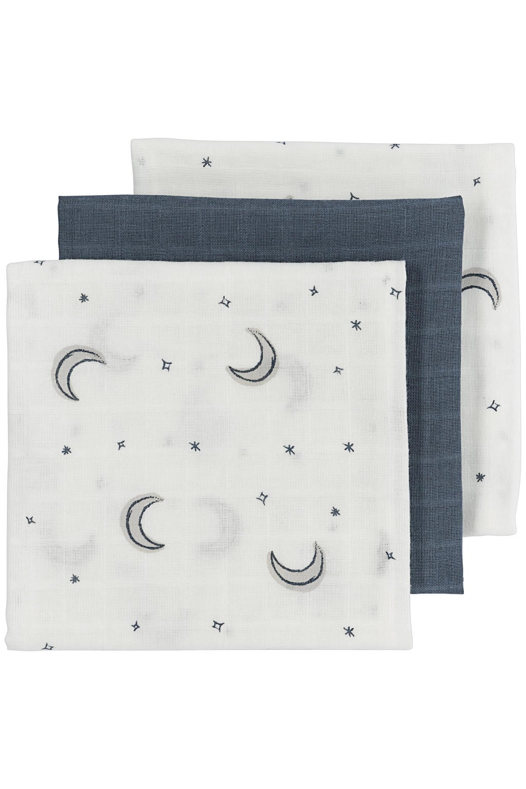 Meyco hydrofiele doek Moon 70x70cm - indigo (set van 3)