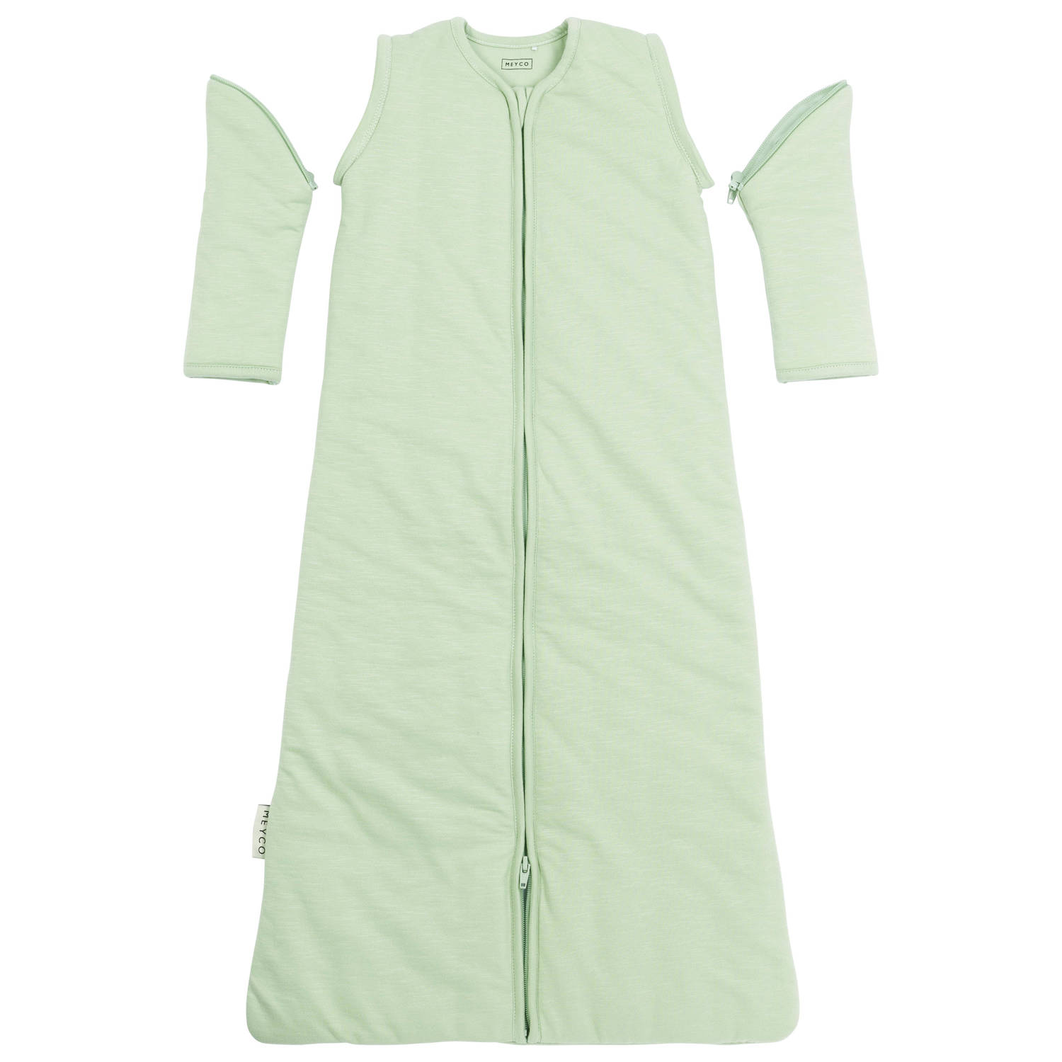 Meyco baby winter slaapzak met afritsbare mouwen soft green