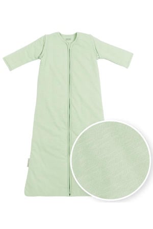 baby winter slaapzak met afritsbare mouwen soft green