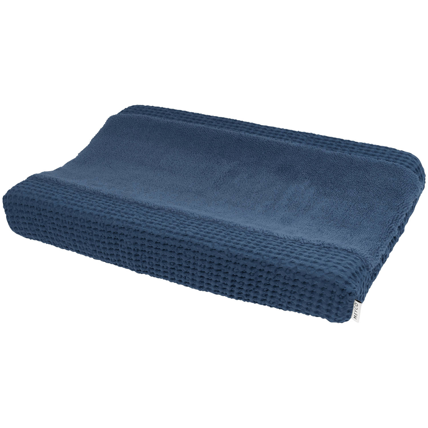 Meyco aankleedkussenhoes Wafel Teddy indigo Blauw Effen