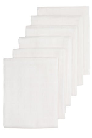 hydrofiele doek uni 60x60 cm - white (set van 6)