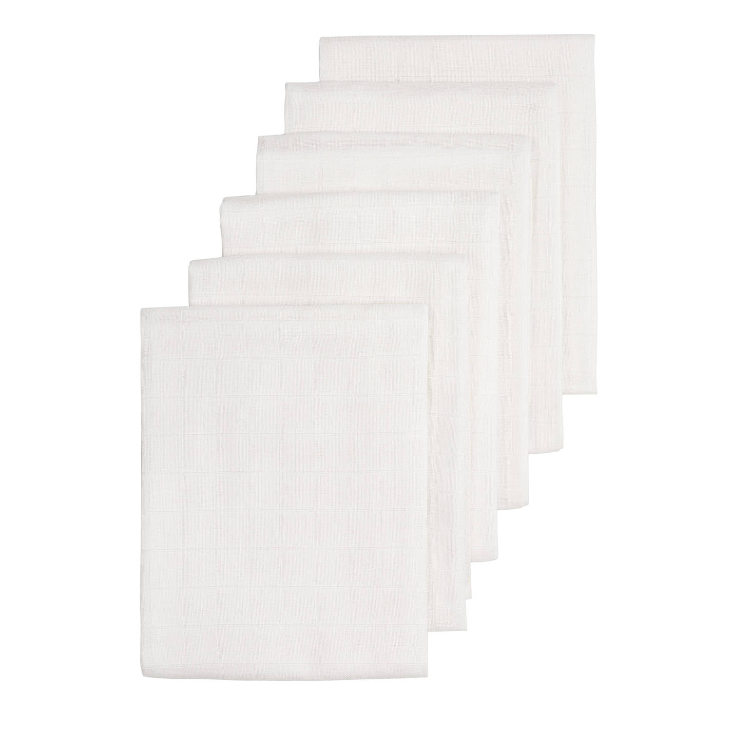 Meyco hydrofiele doek uni 60x60 cm set van 6 white Hydrofiele luiers Wit