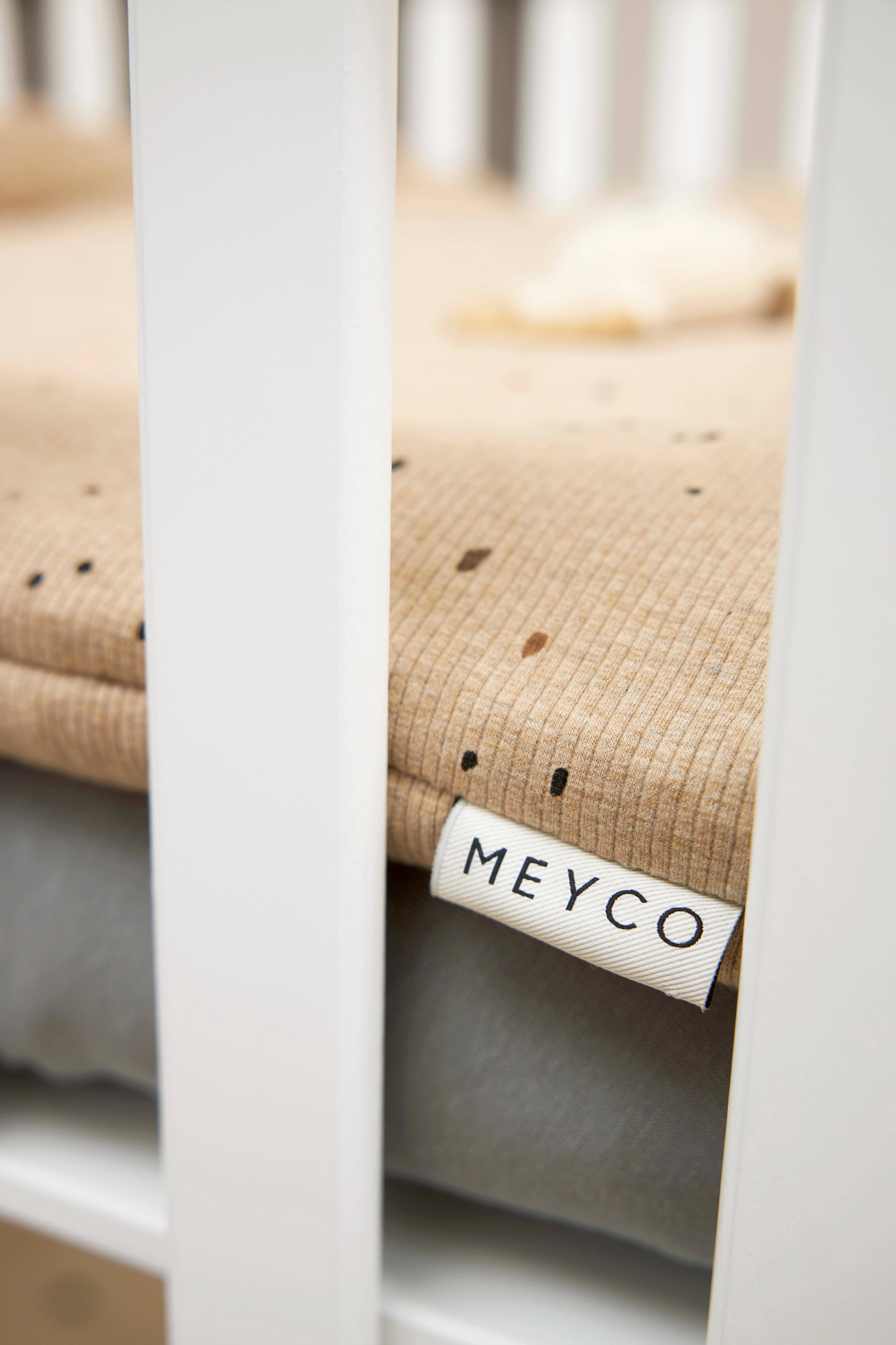 Meyco Boxkleed Rib Mini Spot Toffee Melange | Wehkamp