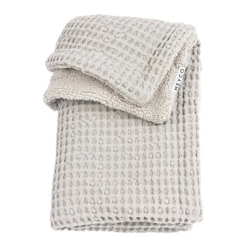 Meyco baby ledikantdeken wafel teddy greige afbeelding