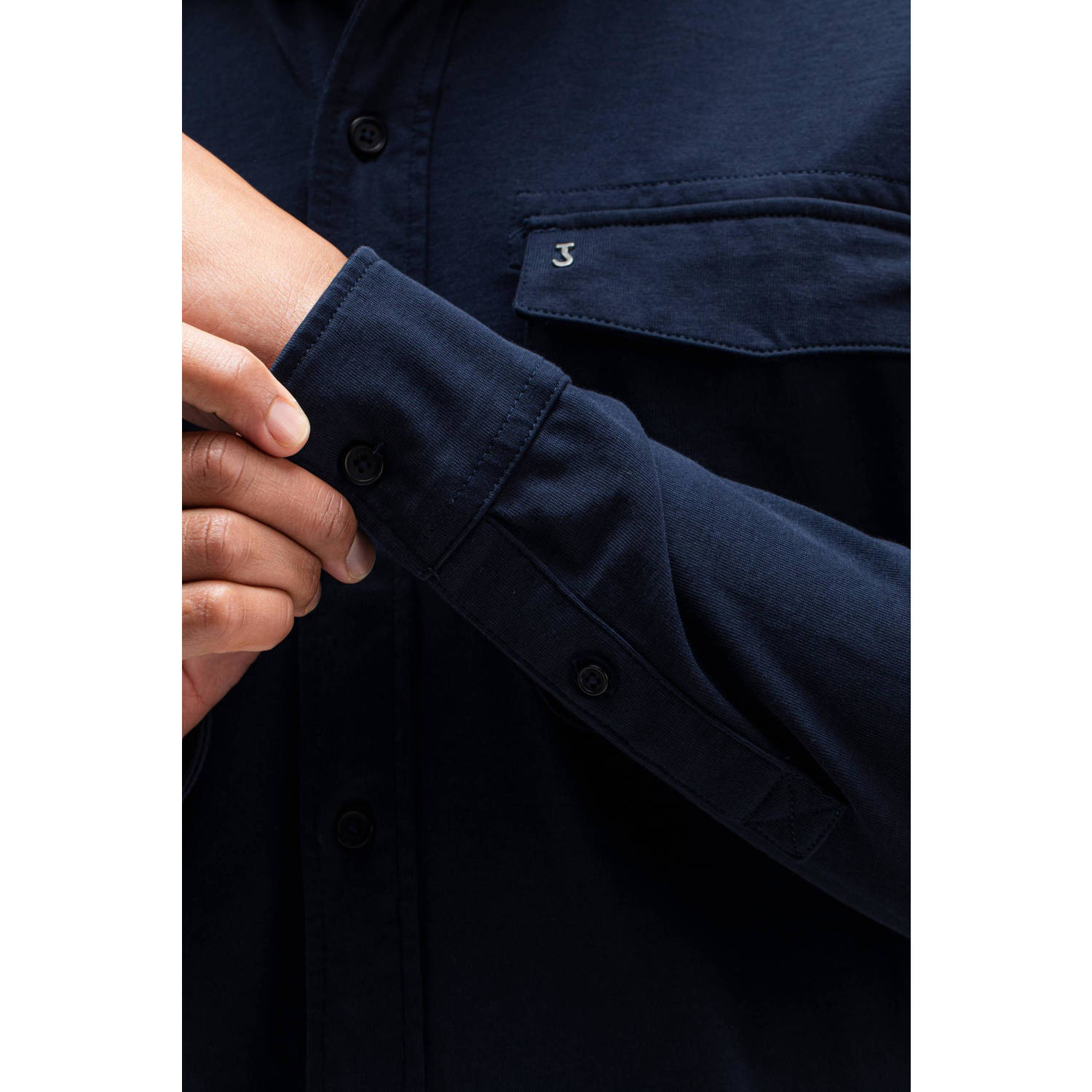 BUTCHER OF BLUE Heren Overshirts Finn Pocket Jersey Shirt Donkerblauw
