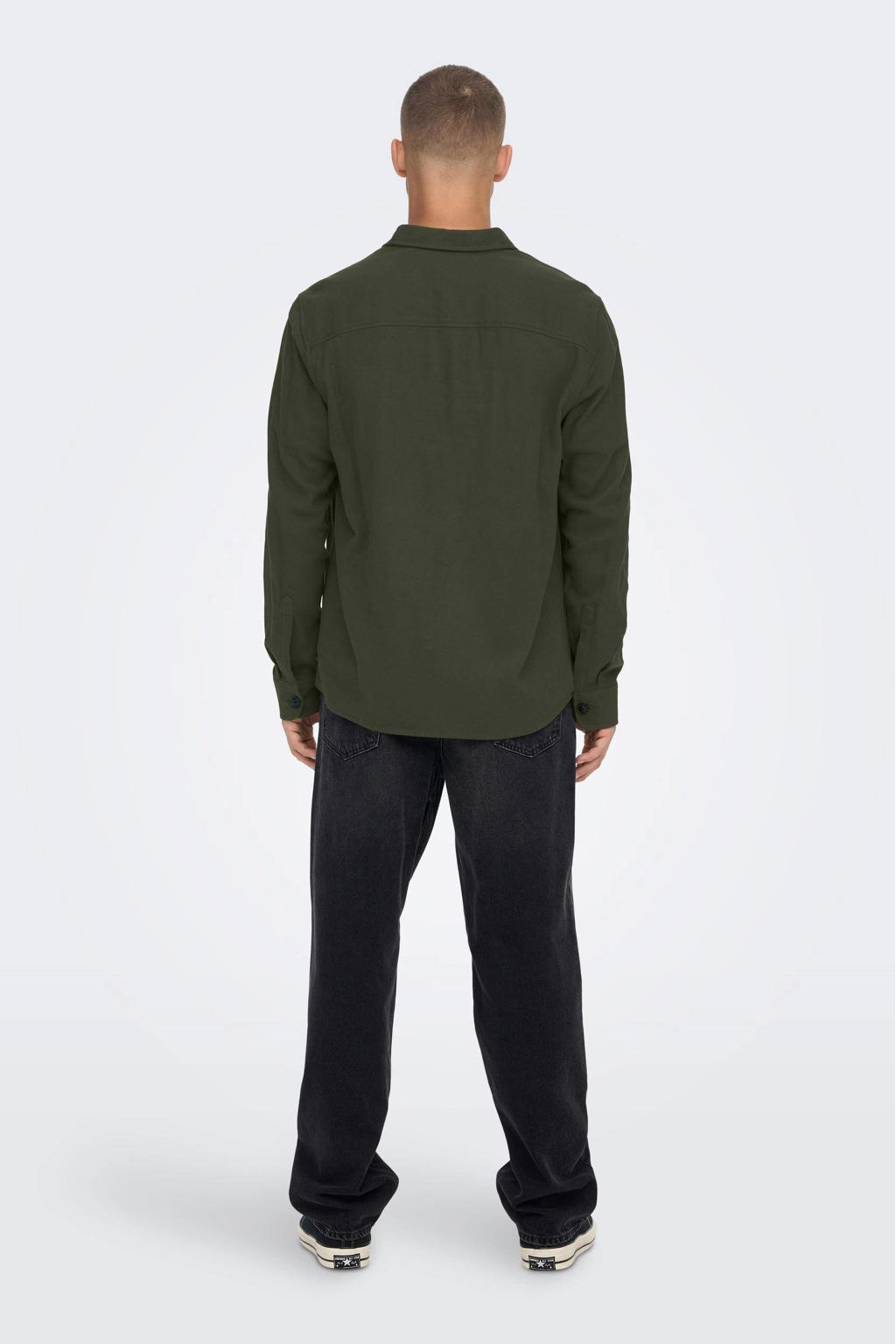 ONLY & SONS regular fit overshirt ONSMILO groen