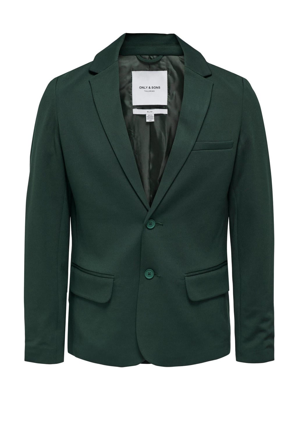 Groene heren ONLY & SONS slim fit colbert met reverskraag