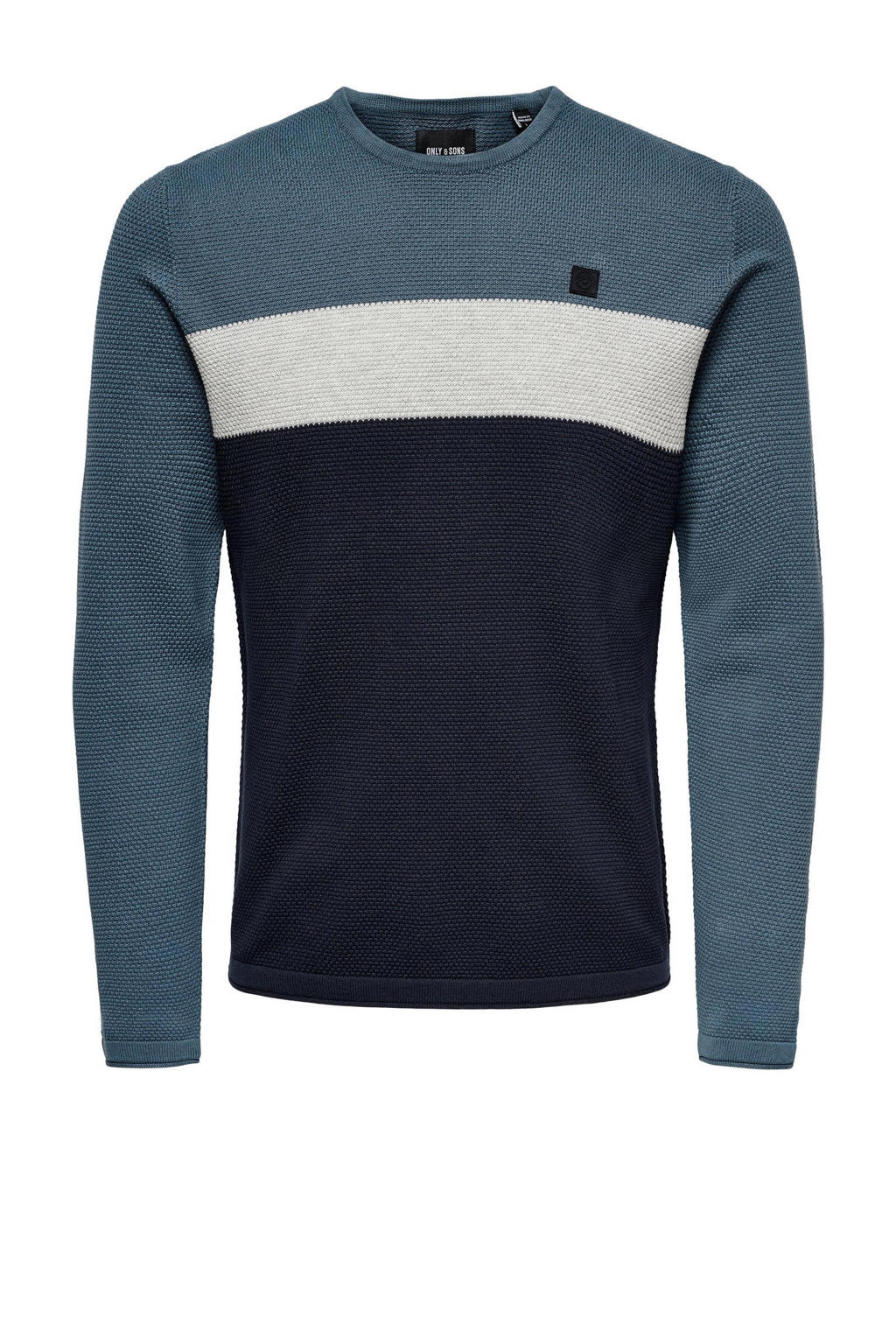ONLY & SONS gestreepte trui ONSHAYDEN blauw
