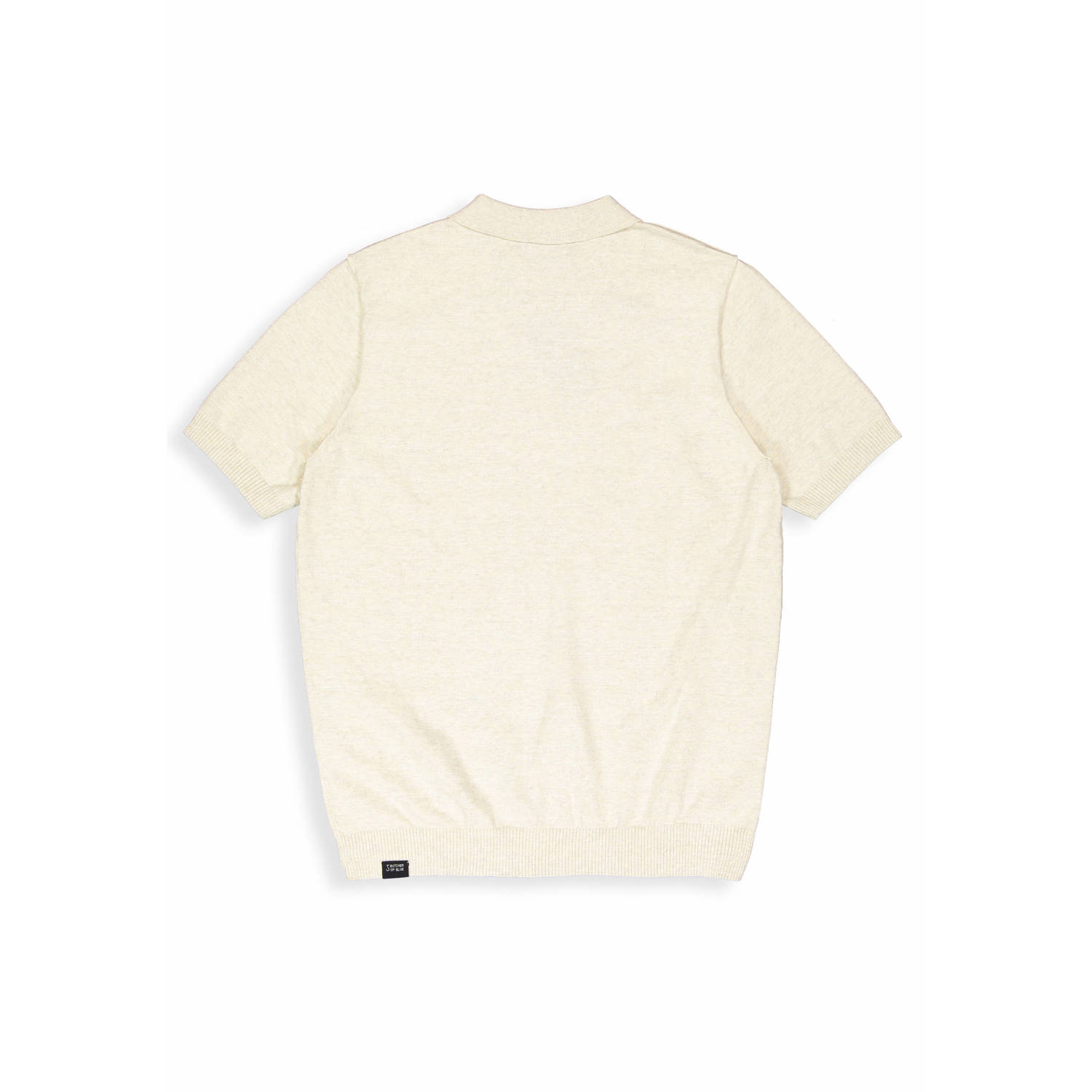 Butcher of Blue gebreide polo Clifden beige grey