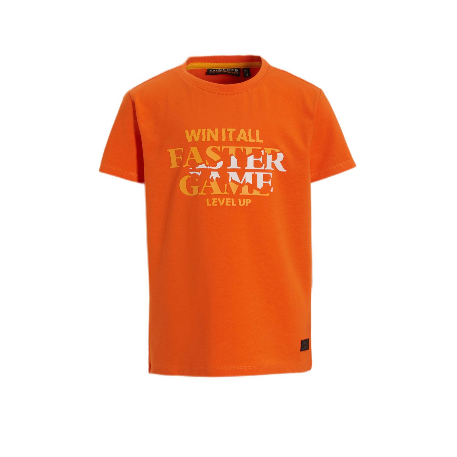 Orange Stars T-shirt Polat met printopdruk oranje Jongens Katoen Ronde hals 110 116