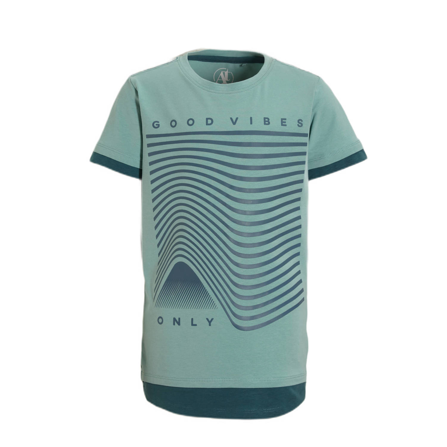 anytime T-shirt Pietro met printopdruk mint