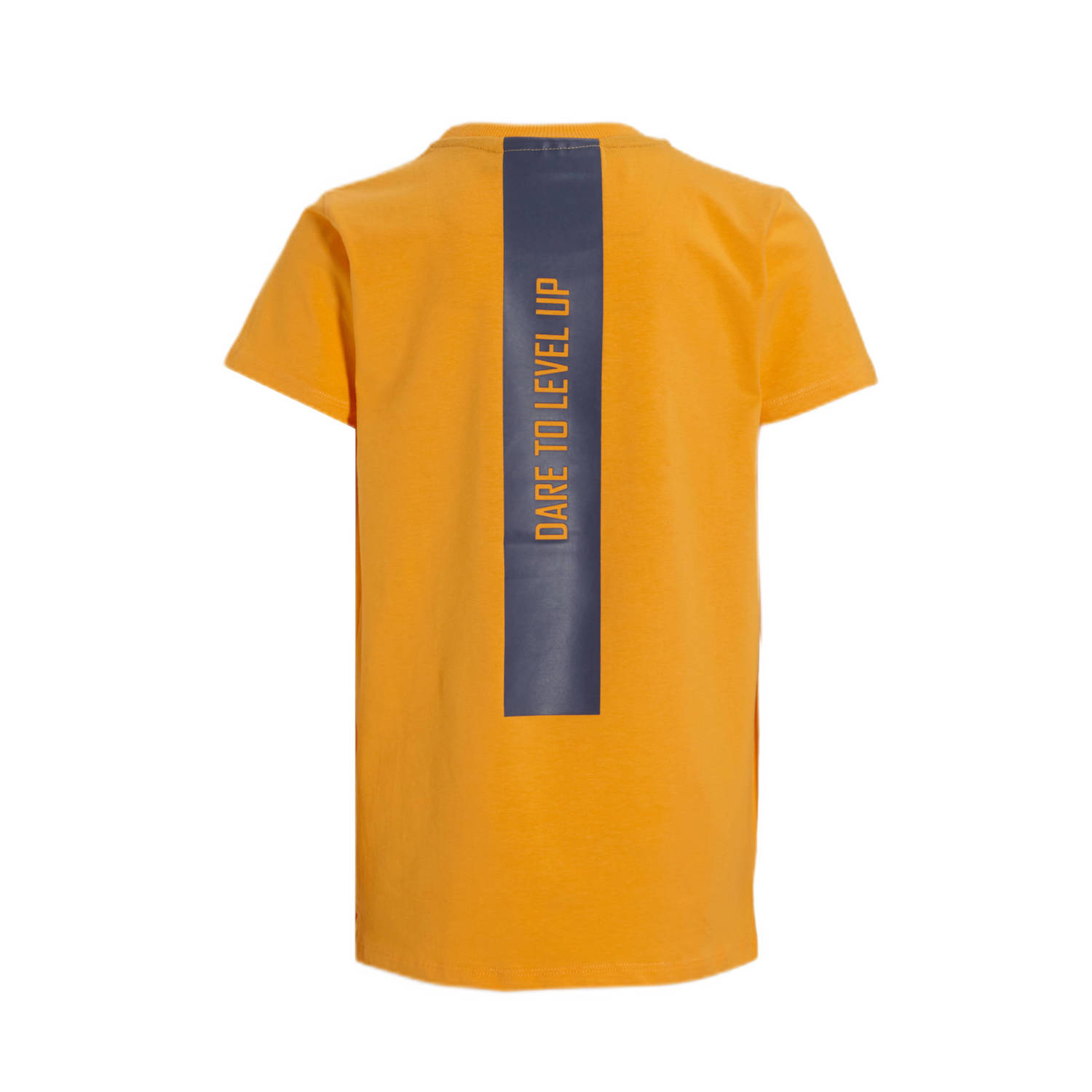 Orange Stars T-shirt Preston met printopdruk geel