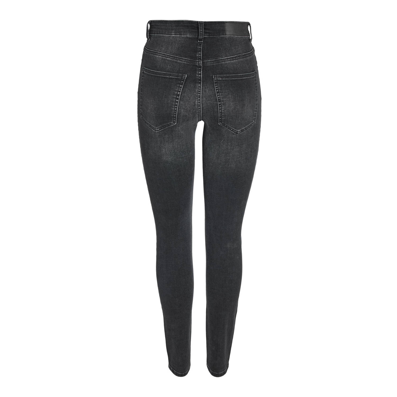 NOISY MAY high waist skinny jeans NMSATTY medium grey