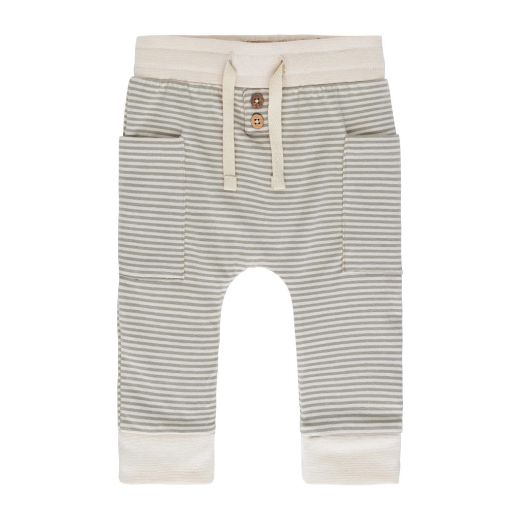 Lichtgroen en off white Baby's Only baby broekje Stripe van katoen met regular fit, regular waist en strepenprint
