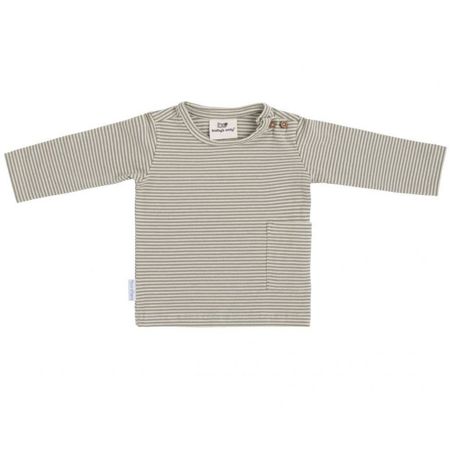 Baby's Only longsleeve Stripe lichtgroen ecru