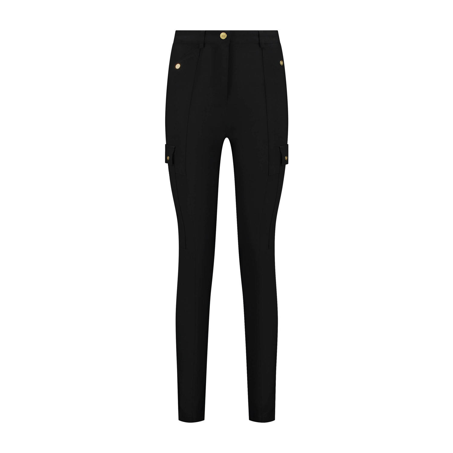 NIKKIE skinny cargobroek Adelaide zwart