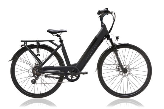 zwarte elektrische stadsfietsen