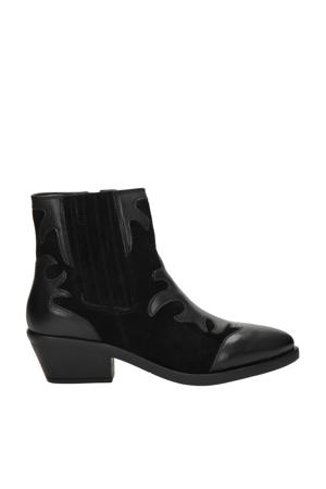 Tessy  leren cowboylaarzen zwart