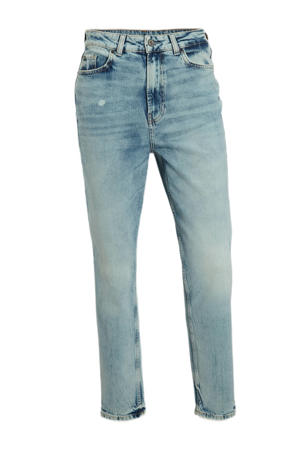 high waist jeans medium blue denim