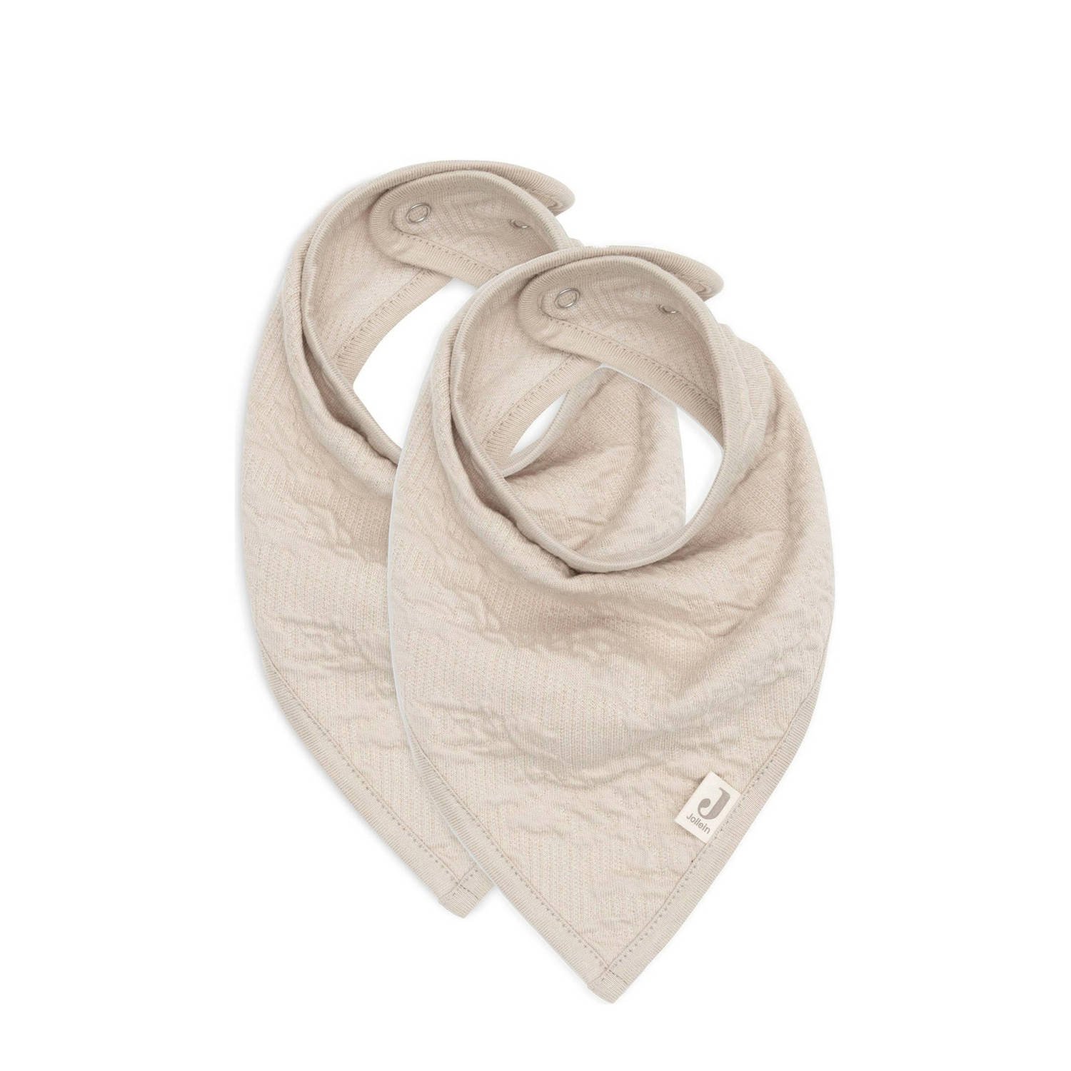 Jollein bandana slab Soft Waves set van 2 Nougat Beige Effen