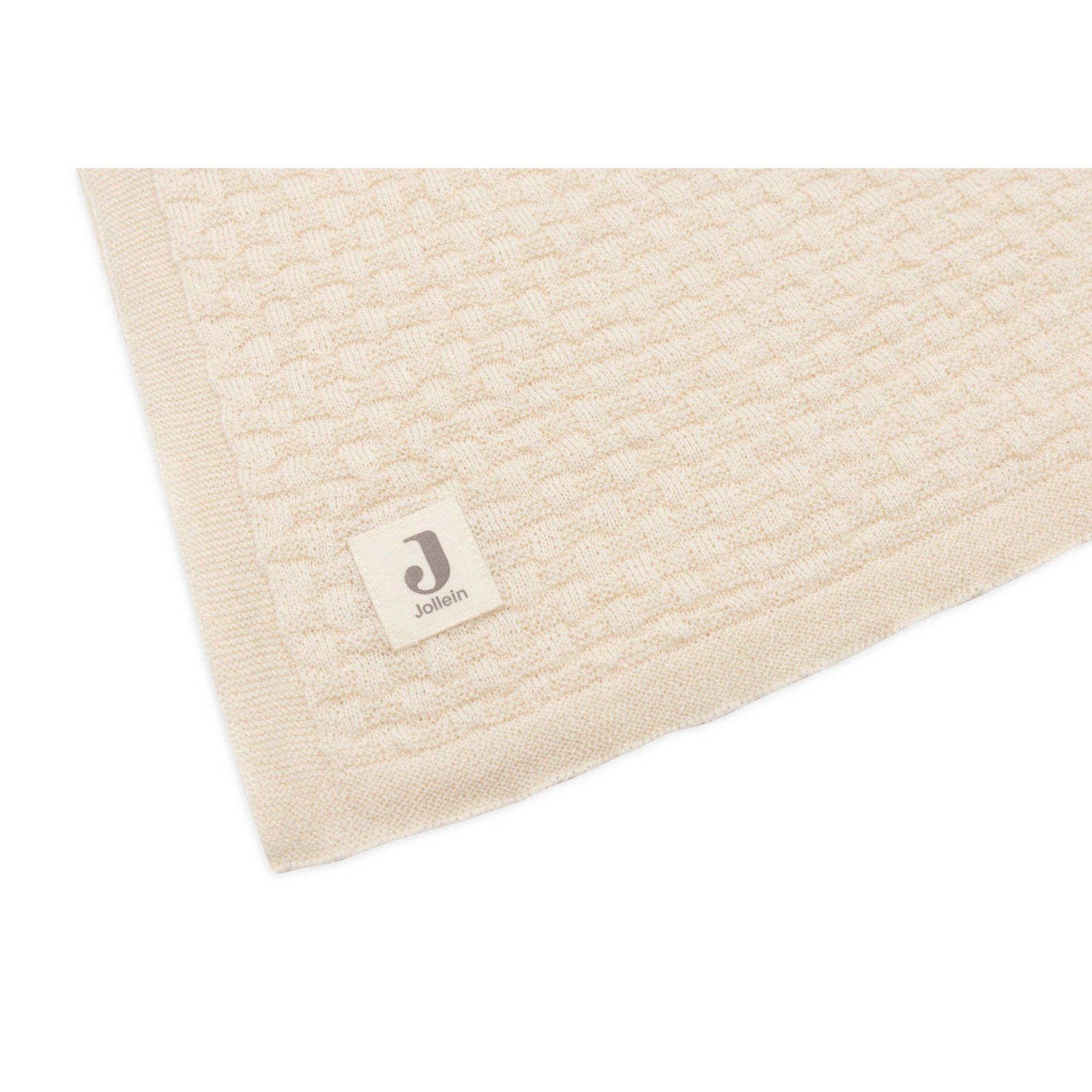 Jollein baby wiegdeken 75x100cm Weave Knit Merino wool Oatmeal